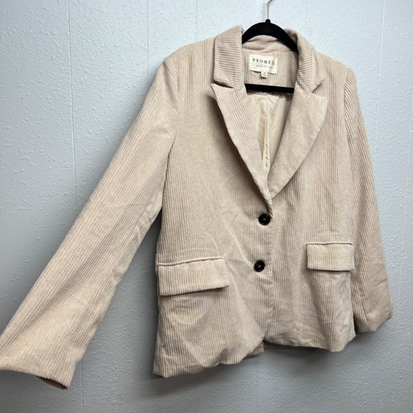 Promesa Corduroy Womens Y2K Inspired Blazer Jacket Small Light Academia Career - Picture 5 of 12
